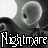 A 48x48 pixel animated contact sheet showing two frames of a grayscale cartoon character with large ears and a single visible eye, accompanied by the word "Nightmare" in pixelated text at the bottom left.