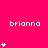 A bright pink background displays multiple white 'brianna' text labels and varying numbers of small white heart symbols arranged in vertical stacks.