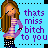 Pixel art contact sheet showing two frames of an animated buddy icon with a cartoon girl and text, where the second frame highlights 'miss' in blue.