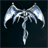 A 48x48 pixel buddy icon featuring a silver dragon-like creature with glowing wings on the left and stylized text reading "Anime IM" above smaller text "COM" on the right, displayed as a contact sheet of two frames.