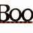Black 'Boo' text with orange checkered base, showing partial and full display of the word