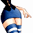 A pixelated animated contact sheet showing a cartoon woman in blue clothing with visible buttocks on the left and green text "Original Icons .com" on a dark background to the right.