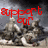 Animated sequence showing a statue of soldiers on horseback with red text changing across frames.
