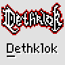 Animated contact sheet of Dethklok-themed buddy icons showing character groupings and text effects across 20 frames on a gray background.