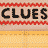 Animated sequence of circular icons with 'CLUES' text on red and beige backgrounds, transitioning to static 'NANCY DREW' text on pink checkered and teal monogram backgrounds.