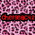 Pixelated pink and black patterned background with two red text blocks reading 'chrisg42' and 'ROCKS!' in black outlines.