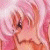 Pixelated image of a person with light pink hair and closed eyes on left, green background with bright green text 'Original Icons .com' on right.