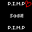 Pixelated text and symbols on black background with red heart symbol in top-left corner.