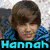 Six pixelated images of a person with brown hair arranged in a , each with the name 'Hannah' in different colors below