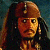 Pixelated portrait of a person with long dark hair, wearing a brown tricorn hat with a gold emblem, against a dark blue background.