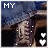 Animated sequence showing a person in denim clothing with changing text labels and heart symbols.