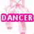 Pixelated icon with four distinct sections: pink ballet dancer, green text 'Ticklish' over circles, blue text 'Archuleta' over a person holding a dog, and pink text 'TEE HEE' on gradient background.