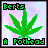 Pixelated green cannabis leaf icon with text "Berts" and "A Pothead" on a light purple background, displayed in three animated frames showing slight variations.