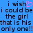 Blue background with black pixelated text reading "i wish i could be the girl that is his only one!!" and a pink heart symbol replacing the 'o' in 'wish' on the left side.