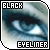 Pixelated image of a stylized eye with blue and gray tones, bordered by black text reading 'BLACK' at top and 'EYELINER' at bottom.