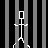 Pixelated stick figure in white stands behind black and gray vertical bars with text reading HaHa! You're In Jail!