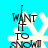 A pixelated icon with a bright cyan background and white snowflake overlay, displaying the text "I WANT IT TO SNOW!" in brown block letters.