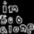 A grayscale animated icon displays repeating text elements with circular accents on a black background, showing subtle pixel shifts across frames.
