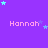 Purple background with repeated pink text 'Hannah' and scattered light blue and purple stars.