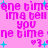Pixelated pink background with repeated text and cyan star/symbol accents in a retro digital style.