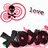 Pixelated icon with pink spiral background, dark figure with crossed arms, and partial text fragments in gray and dark red.