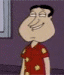 Animated cartoon character in red polka-dot shirt with changing facial expressions against purple background.