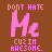 pink pixelated text on a brown background with animated punctuation variations above and below the main phrase