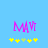 Two side-by-side pixelated pink 'MM' text icons on light blue background with yellow and green star-like shapes below each.