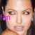 nine identical images showing a person with dark hair and light skin, each overlaid with pink 'fan' text in different positions