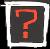 A static icon with a white border and dark background featuring a stylized red question mark over multicolored pixelated shapes.