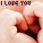 Animated contact sheet showing two frames of a hand holding red fabric with "I LOVE YOU" text in top-left corner.