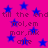 A static image with a bright pink background filled with scattered blue stars and repeated text phrases in dark purple.