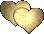 Pixelated heart-shaped icons in four , each showing color variations from brown to green to blue to purple on a gray background