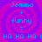 Pixelated text and spiral background in blue and purple hues with repeated 'HA HA' laughter at the bottom.