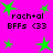 Bright pink background with green star shapes and pixelated text reading 'rach+al' above 'BFFs <33'.
