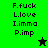 Green and black pixelated icon with text 'F.fuck L.love I.imma P.imp' on green background, two star symbols in different positions.