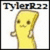 Yellow cartoon character with brown eyes and mouth, standing against white background with 'TylerR33' text above.