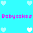 Pixel art icon with cyan background, pink text, and heart symbols in white and light blue.