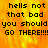 Pixelated text on a fiery orange-yellow background with repeated phrases and exclamation marks.