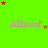 Bright green background with repeated pink 'Allison' text and scattered red and green stars in a pattern