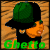 Pixelated animated contact sheet showing a cartoon woman in green outfit and black cap across three frames with text "Ghetto" and "Booty".
