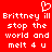 Red background with white pixelated text and a heart symbol, displaying repeated phrases about melting the world.