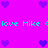 Pixelated icon with bright magenta background, cyan text reading "love Mike <love Mike", and purple heart symbols arranged in a pattern