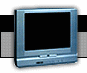 Animated sequence of a blue television set displaying static, then transitioning to soccer imagery with players and balls on green fields.