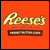 Static square icon with bright orange background featuring pixelated 'Reese's' text in light brown script above a dark brown rectangular bar.