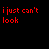Pixelated text displays 'i just can't look' in red, with variations including 'it's killing me' and 'and taking control' in pink on a black background.