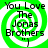Green and white spiral background with black text reading "You Love The Jonas Brothers" in four identical arranged in a