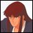 Pixelated anime-style character with long brown hair and a dark jacket over a light shirt, next to black background with white text reading 'Anime IM' and 'com'.