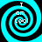 Four identical cyan and black spiral patterns arranged in a , each containing the text "I am Cool" in white pixelated font