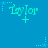 A blue background features repeated light green 'Taylor' text with plus signs and small star shapes, some connected by dotted lines.
